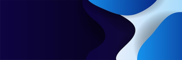 Banner de fundo de tecnologia azul moderna com elementos abstratos de fluido líquido de onda branca