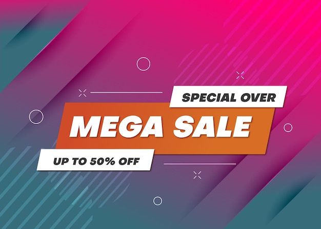 Banner de fundo gradiente de mega venda