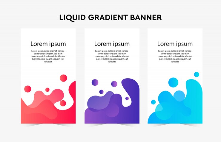 Vetor banner de gradiente líquido