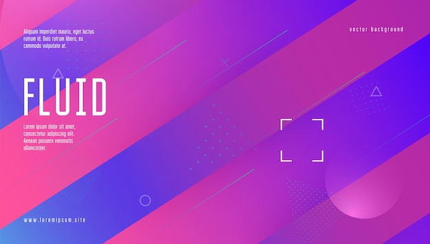 Banner de gradiente. Página de destino ondulada. Formas modernas. Azul Vibrante