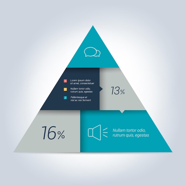 Banner de guia de programação de pirâmide triangular infográfico de design vetorial minimalista