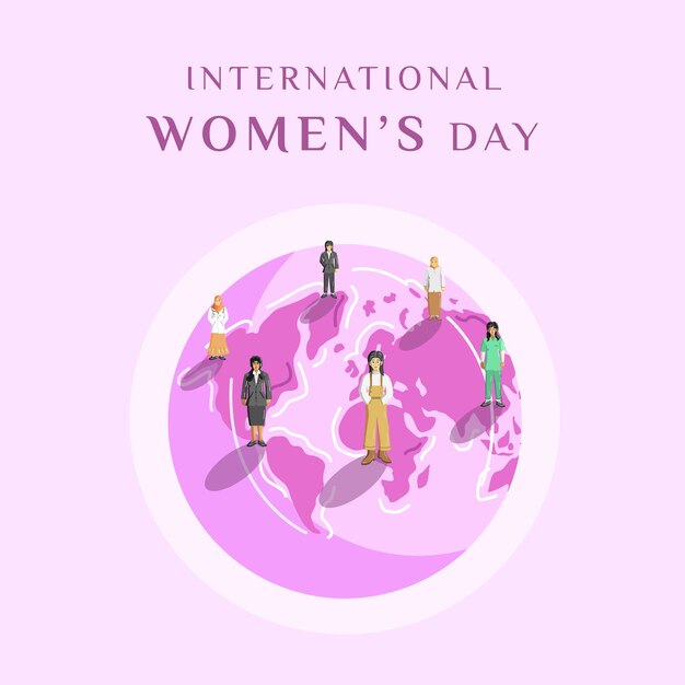 Banner de ilustração do dia internacional da mulher