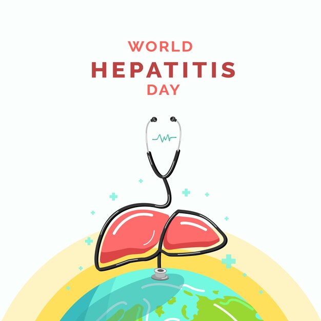 Banner de ilustração do dia mundial da hepatite