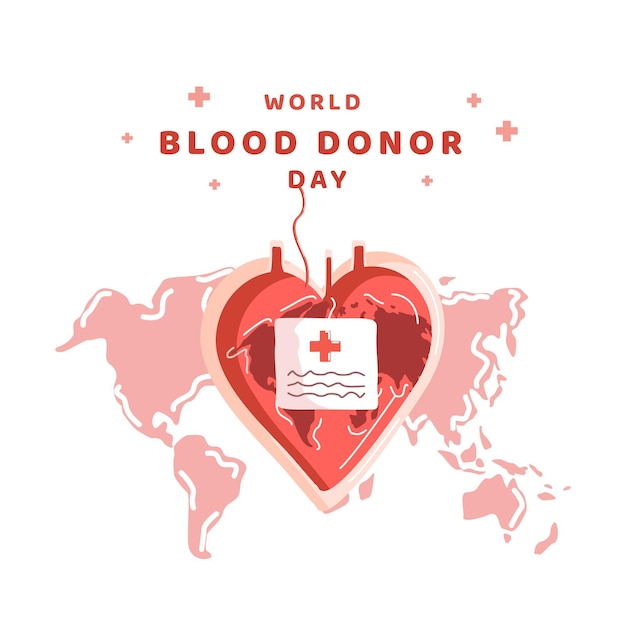 Banner de ilustração do dia mundial do doador de sangue