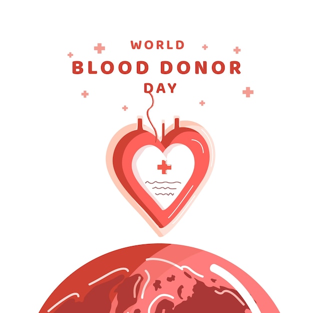 Banner de ilustração do dia mundial do doador de sangue