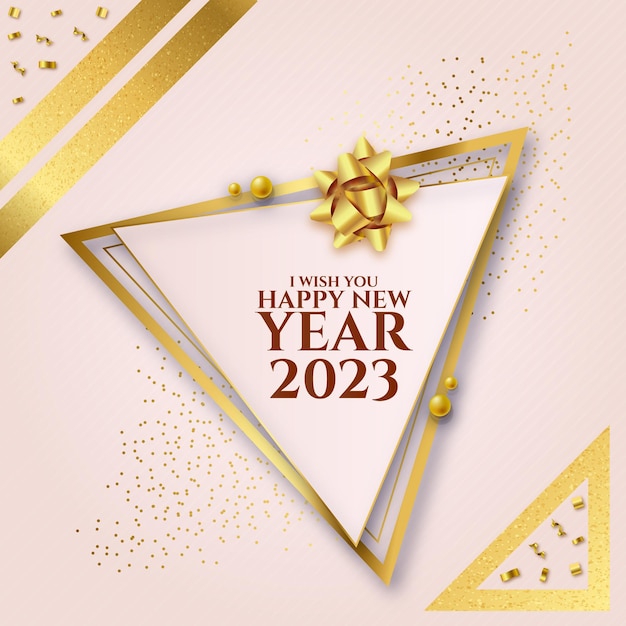 banner de ilustração vetorial de modelo de feliz ano novo 2023