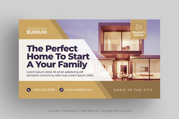 Banner de imobiliária e miniatura do youtube