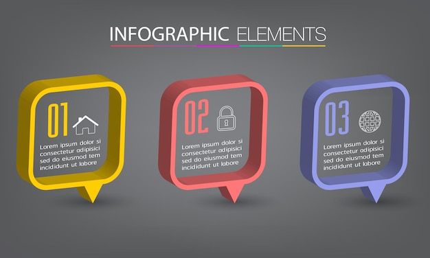 Banner de infográficos de modelo de caixa de texto moderno