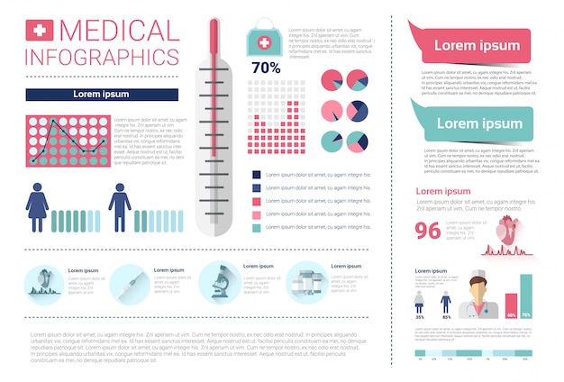 Banner de informações de infográficos de medicina de saúde com espaço de cópia