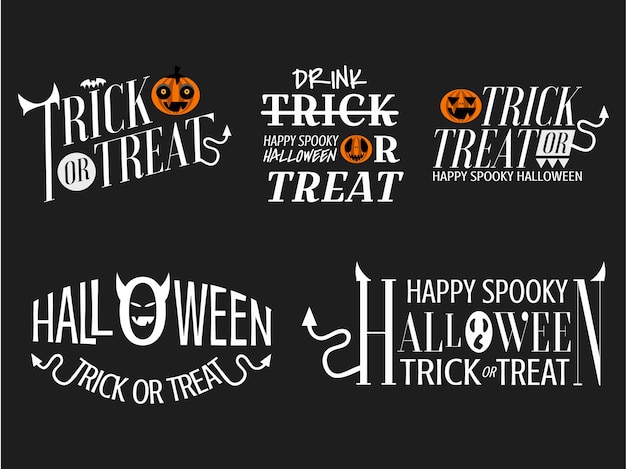 Vetor banner de logotipo de tipografia de halloween