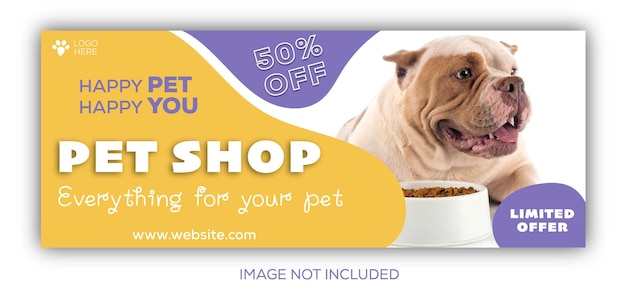 Banner de loja de animais para mídias sociais