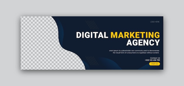 Banner de marketing de negócios digitais de agência de marketing digital para modelo de postagem de mídia social