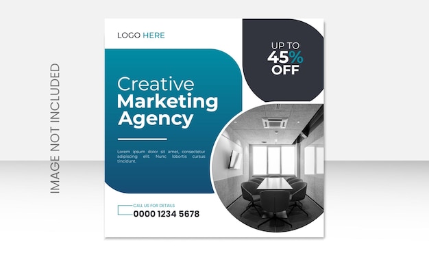 Banner de marketing de negócios digitais para modelo de postagem de mídia social postagem de agência de marketing digital