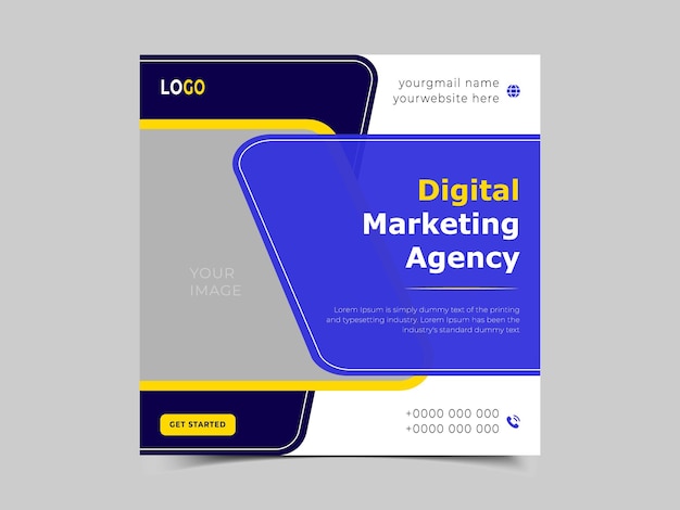 Banner de marketing de negócios digitais para modelo de postagem de mídia social