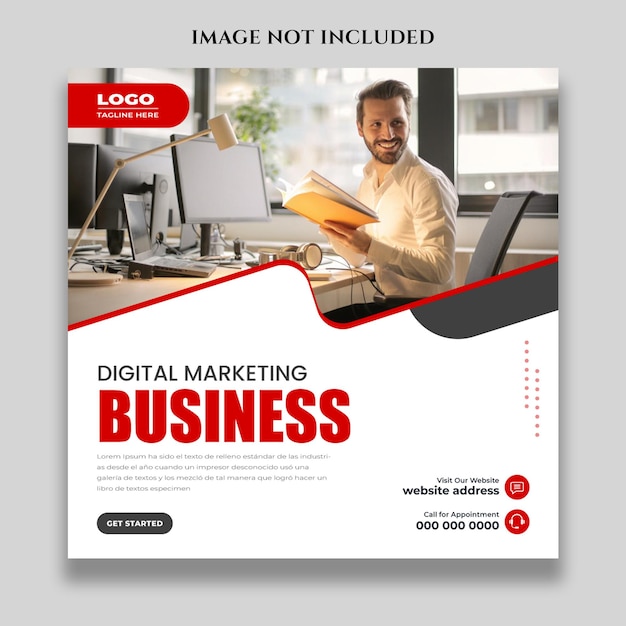 Banner de marketing digital e mídia social corporativa ou modelo de postagem no Instagram