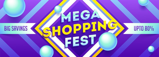 Banner de mega compras fest ou cartaz