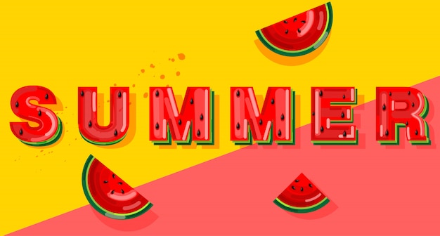 Banner de melancia de verão