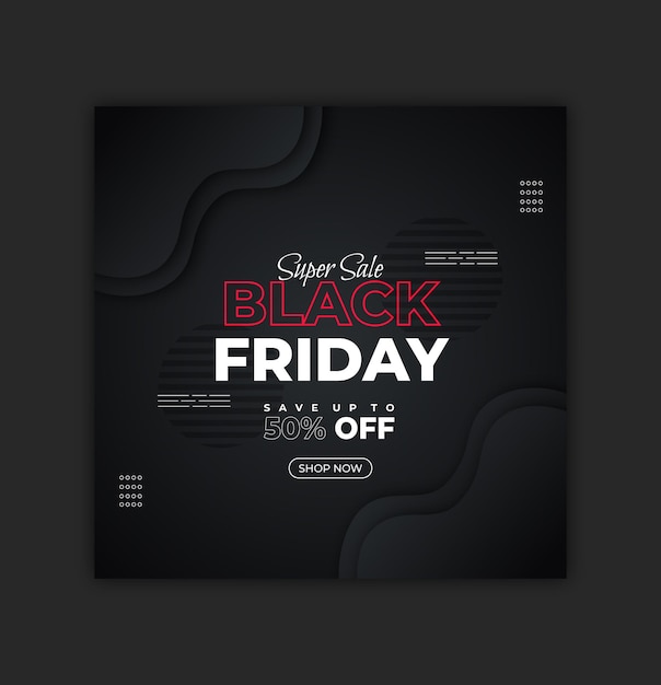 Vetor banner de mídia social black friday