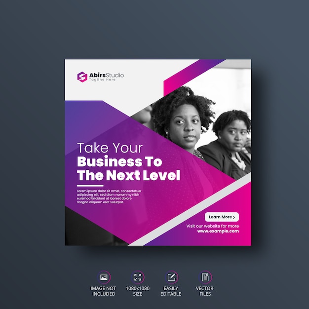 banner de mídia social corporativa ou modelo de folheto quadrado vetor Premium
