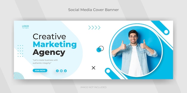 Vetor banner de mídia social da agência de marketing criativo ou modelo de mídia social