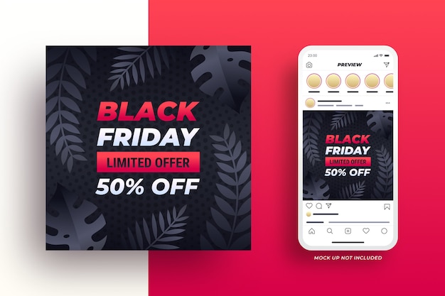 Banner de mídia social da black friday