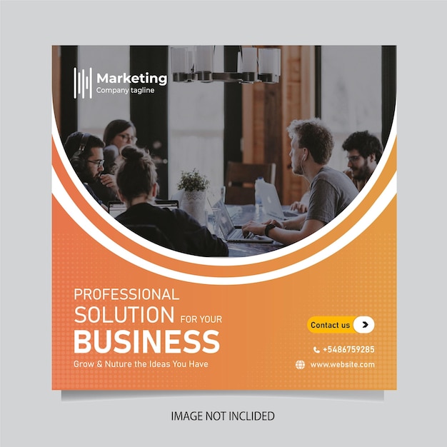 Banner de mídia social de conferência de negócios ou modelo de folheto quadrado