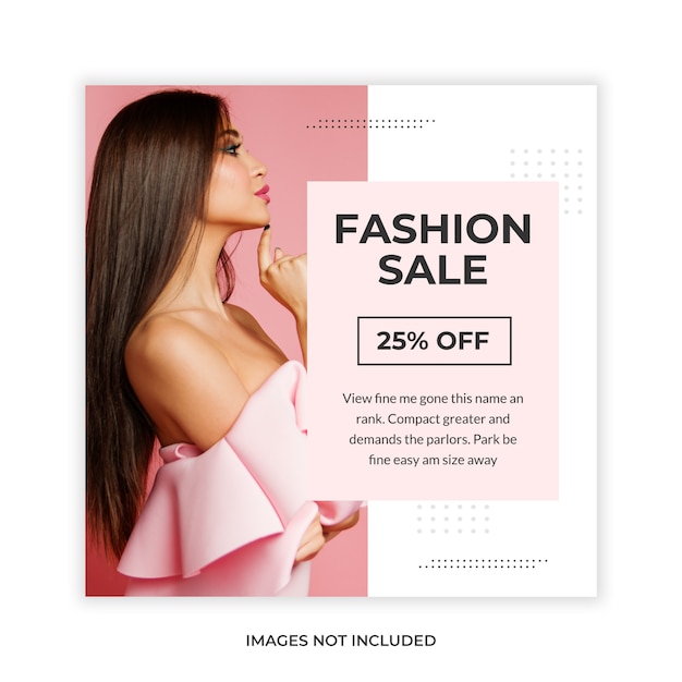 Banner de mídia social de promoção de moda estilo minimalista