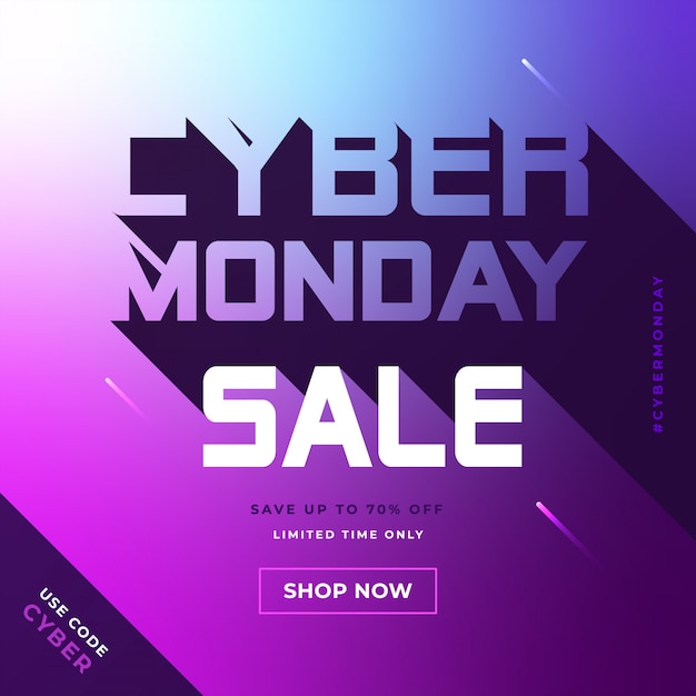 Banner de mídia social do cyber monday