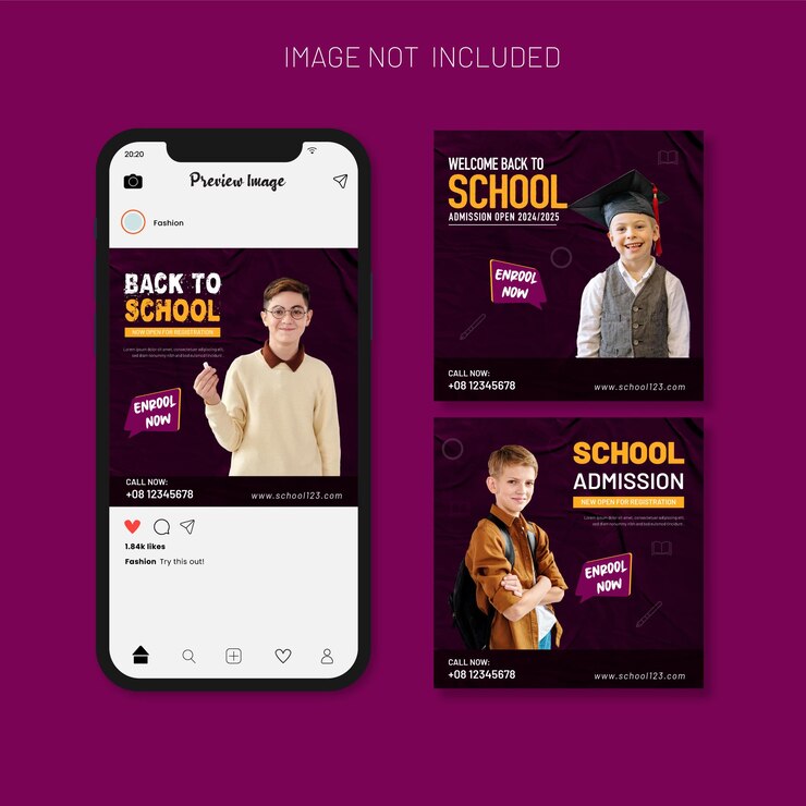 Vetor banner de mídia social e banner de volta às aulas na web