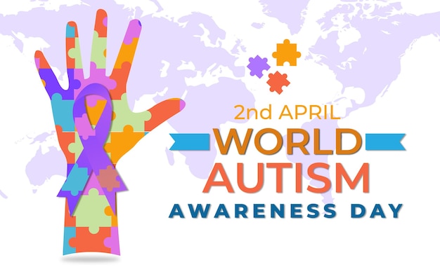 Banner de mídia social e banner do autismo para o dia mundial da conscientização do autismo