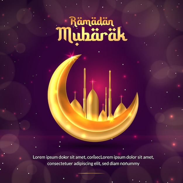 Banner de mídia social religiosa ramadan mubarak