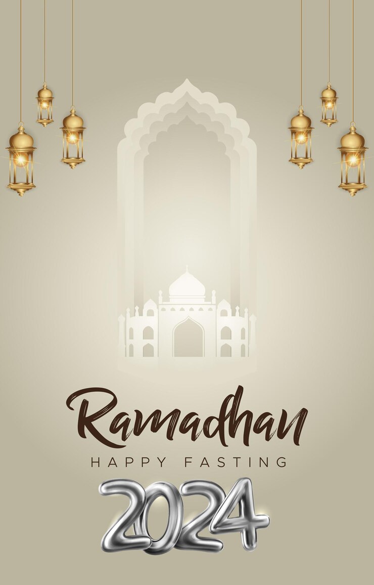 Vetor banner de modelo curto de ramadan 2024 com desenho de fundo islâmico laranja e branco7