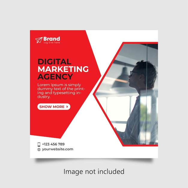 Banner de modelo de postagem de mídia social de marketing digital