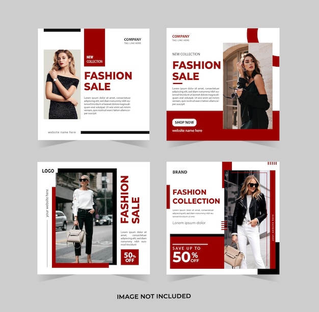 Banner de modelo de venda de moda