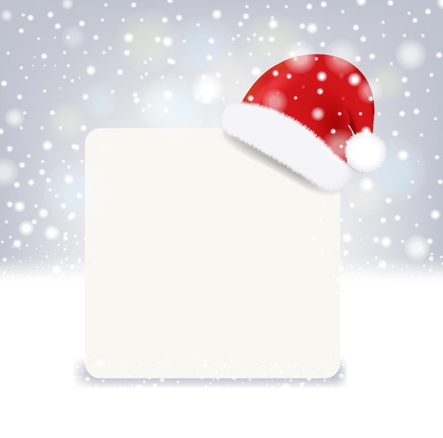 Vetor banner de natal com chapéu de papai noel com malha gradiente, ilustração vetorial