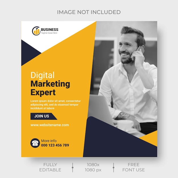 Banner de negócio de marketing digital ou modelo de postagem em redes sociais