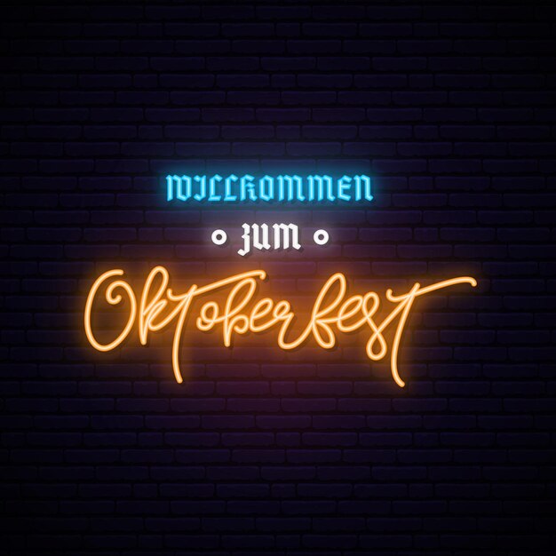 Banner de néon da oktoberfest