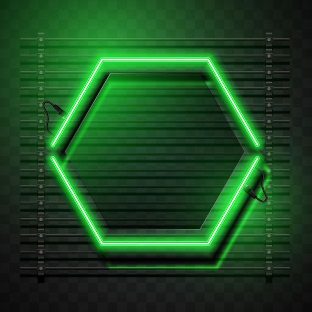 Banner de néon do hexágono