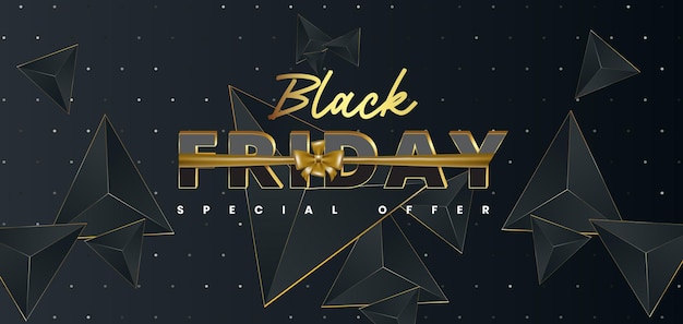 Banner de oferta especial de sexta-feira negra com fundo abstrato