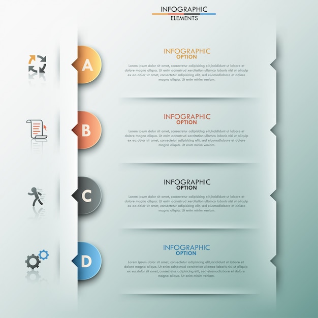Banner de opção moderna infográfico com círculos de papel