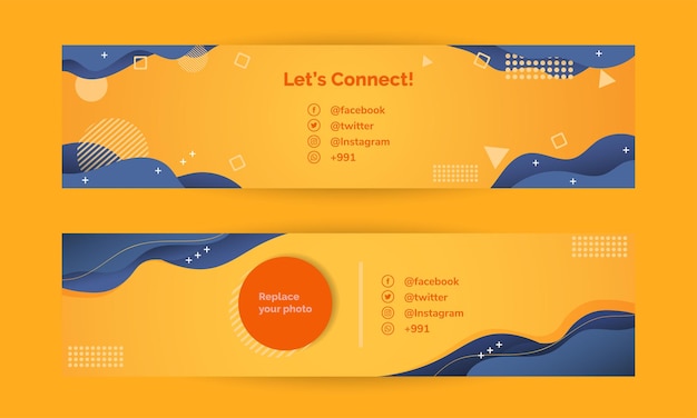 banner de ouro amarelo e design líquido para negócios de perfil no linkedin