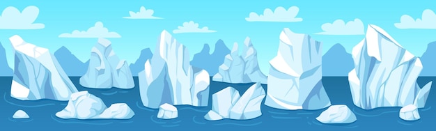 Vetor banner de paisagem ártica perfeita