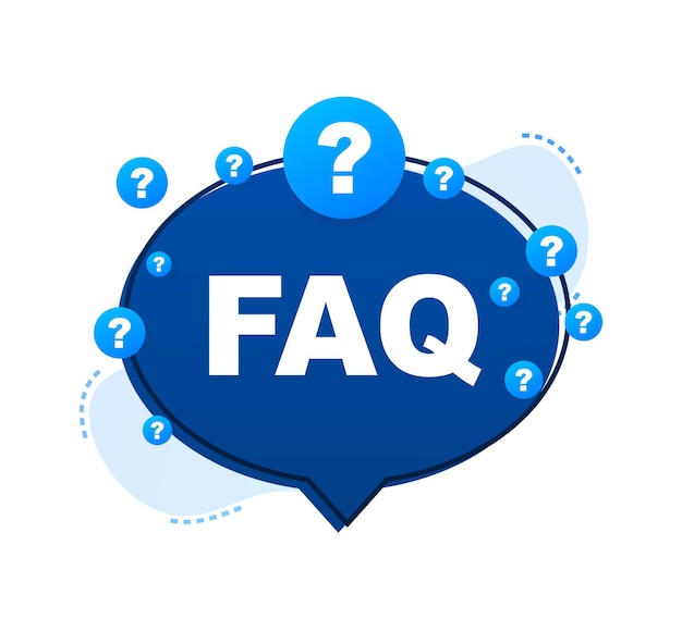 Banner de perguntas frequentes do FAQ. Balão de fala com texto FAQ. Ilustração em vetor das ações.