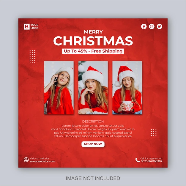 Banner de postagem da web nas mídias sociais para venda de natal