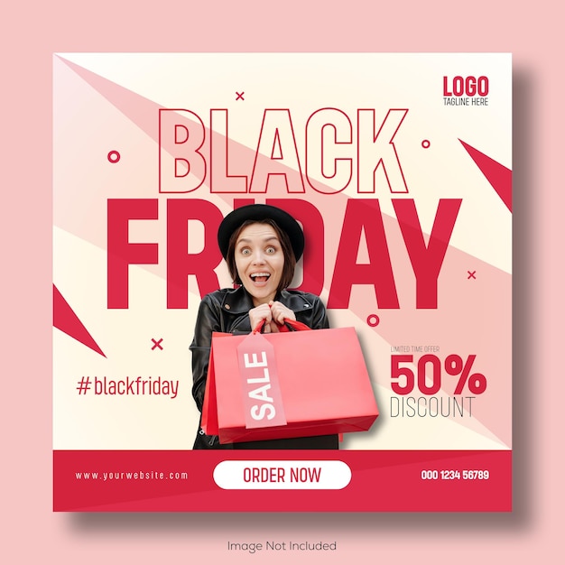 Vetor banner de postagem de mídia social black friday