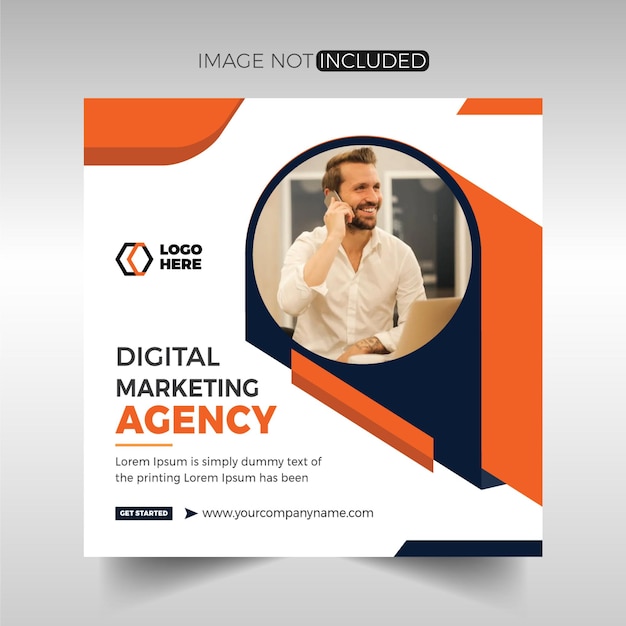 Banner de postagem de mídia social da agência de marketing digital, pacote de modelo para o seu negócio