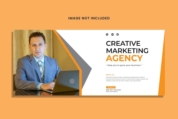 Banner de promoção de mídia social de agência de marketing digital com modelo de vetor de fundo moderno Premiu