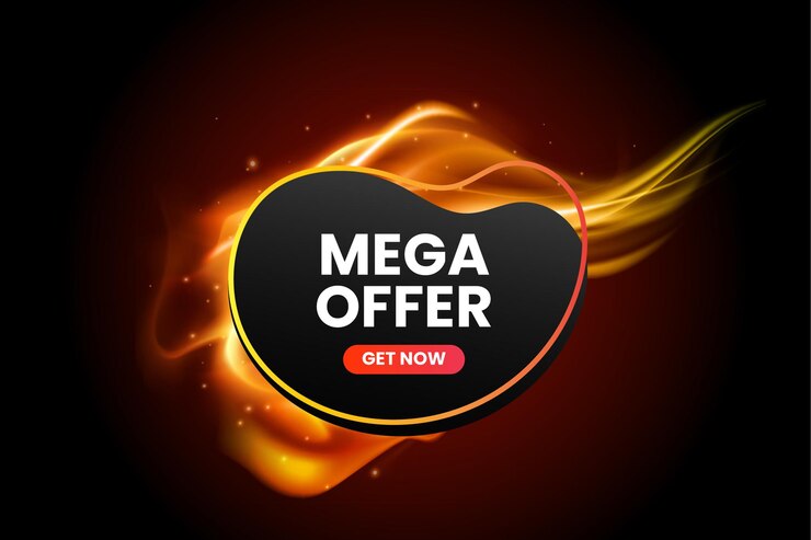 Banner de promoção de oferta de chama de fogo realista