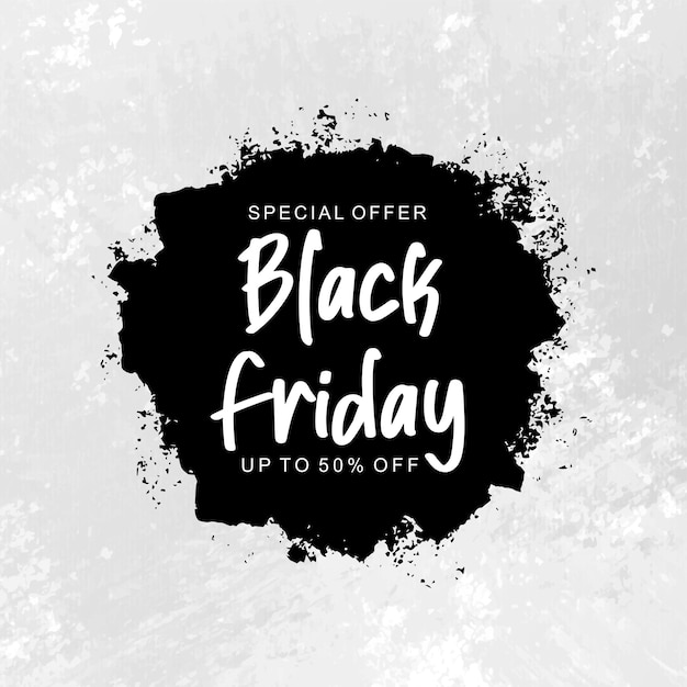 Banner de promoção de venda da black friday com pinceladas