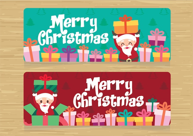 Banner de promoção de venda de natal conjunto vector